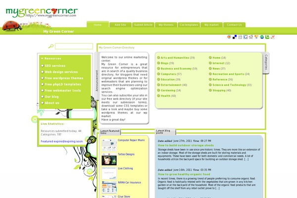 mygreencorner.com site used Education Soul