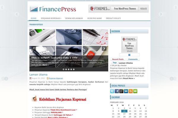 Financepress theme site design template sample
