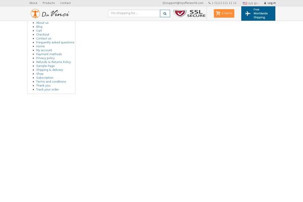 Davinci theme site design template sample