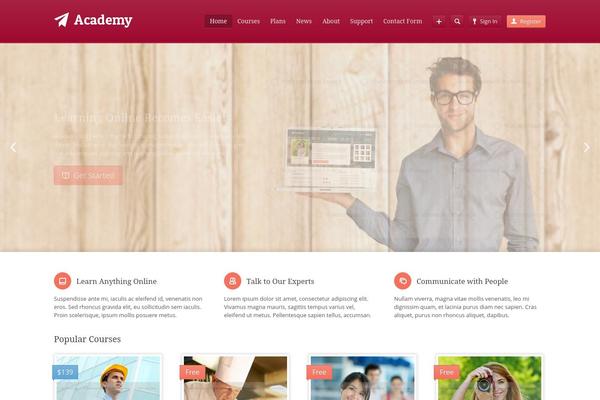 Academy theme site design template sample