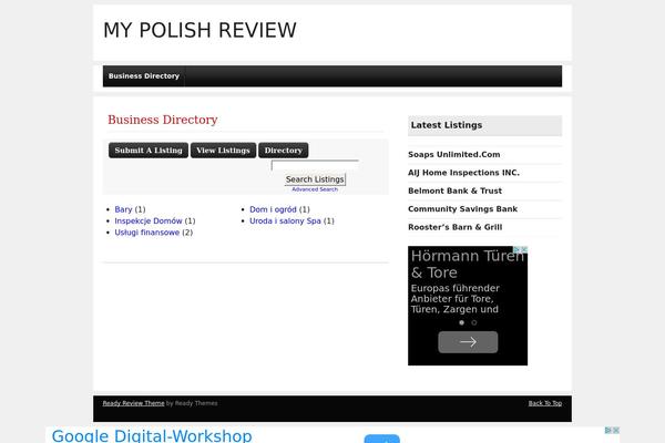 Ready Review theme site design template sample