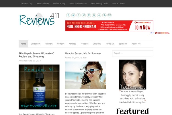 Nucleus theme site design template sample