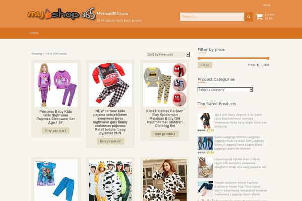 Store theme site design template sample