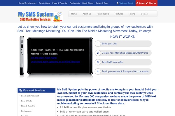 mysmssystem.com site used Blue