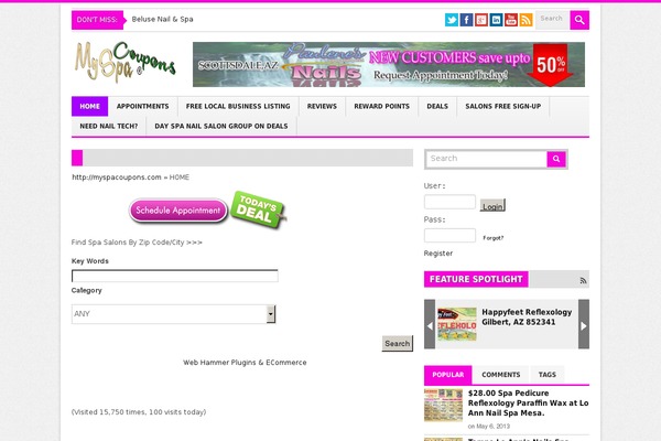 Spa theme site design template sample