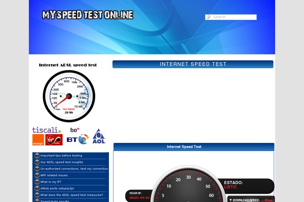 myspeedtestonline.com site used Testvelocidad