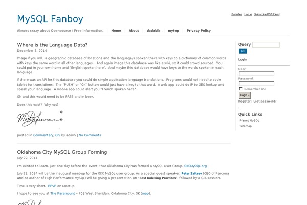 mysqlfanboy.com site used Openark-blog