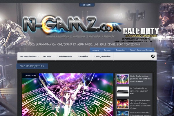n-gamz.com site used Continuum Theme