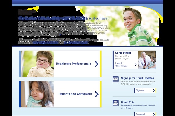 naglazyme.com site used Patient