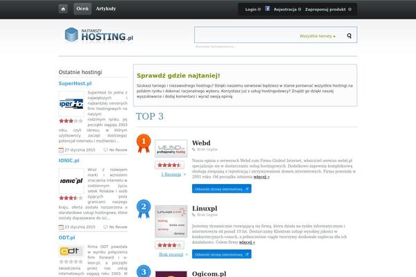 Hosting theme site design template sample