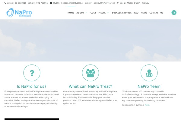 naprofertility.ie site used Liquida