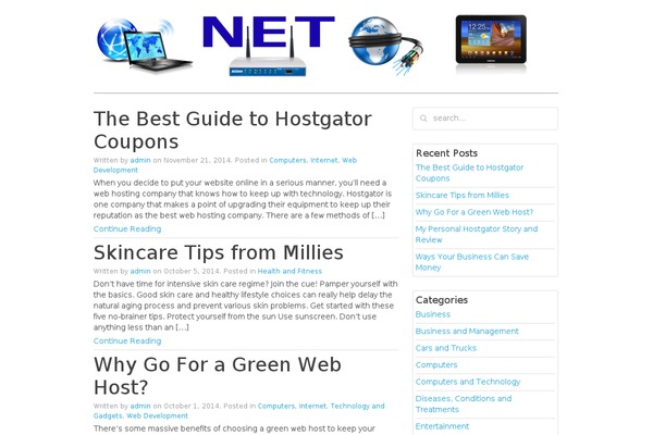 Nano3 theme site design template sample