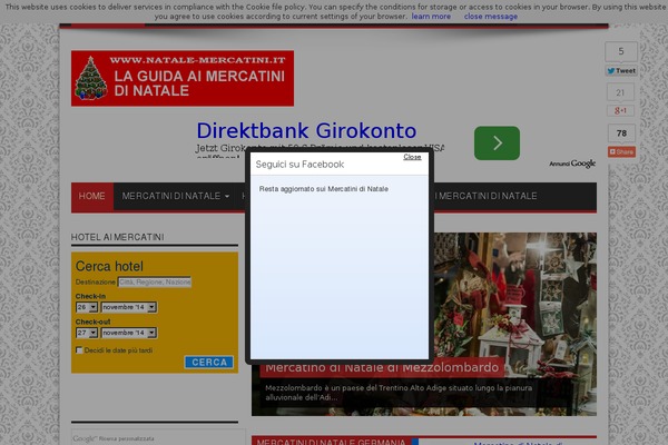 Site using Social PopUP - Facebook, Twitter & Google+ plugin