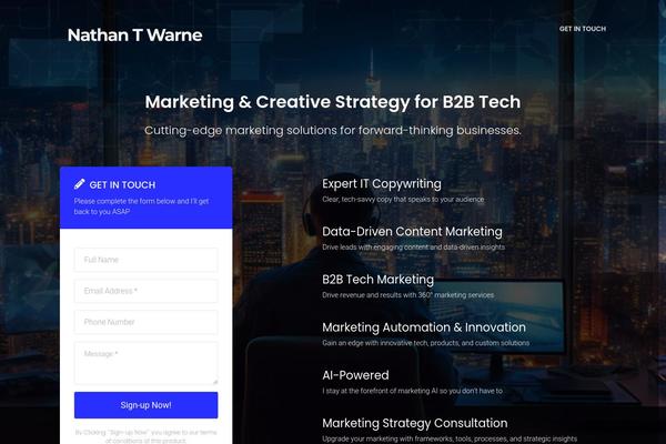nathantwarne.com site used Nt-conversi