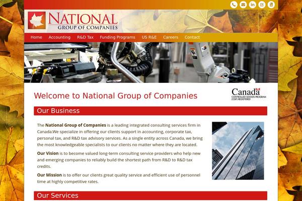 National theme site design template sample