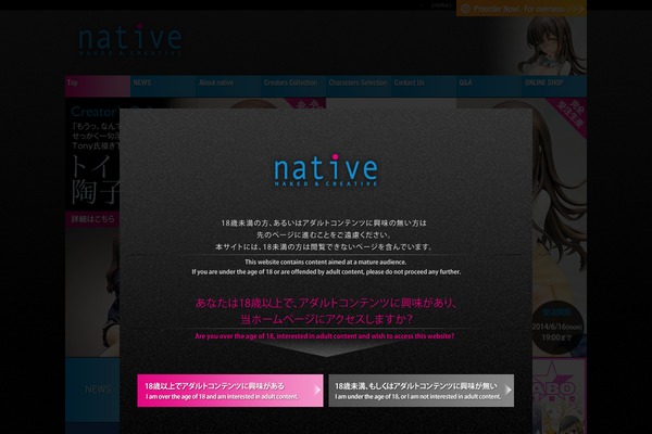 Native theme site design template sample