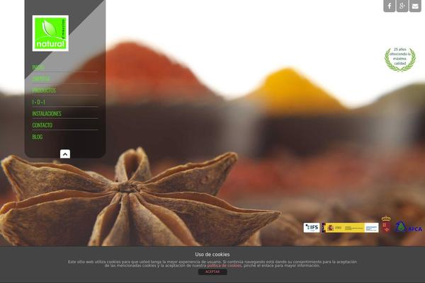 naturaldemezclas.es site used SmartScreen fullscreen responsive WordPress theme