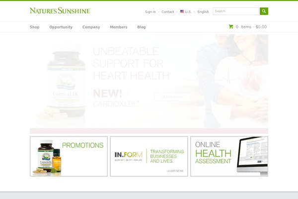 naturessunshine.com site used Angular