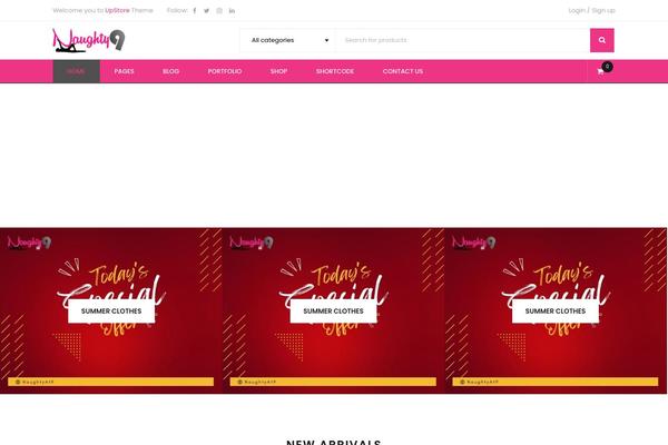 UpStore theme site design template sample