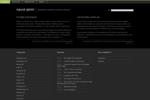 Hemingway theme site design template sample