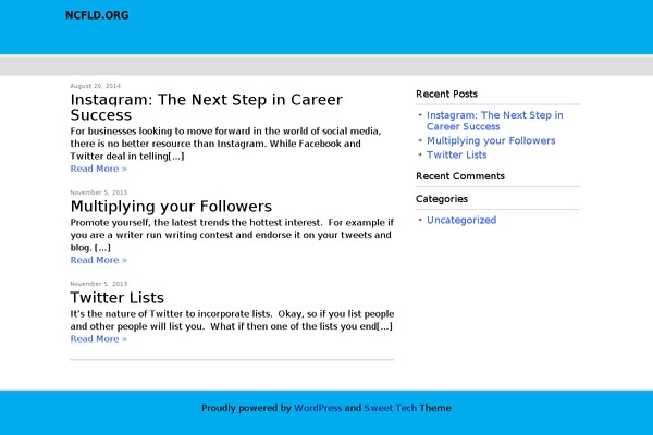 ncfld.org site used Sweet Tech