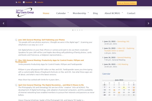 Site using WP Meetup plugin