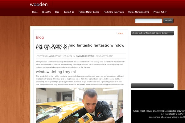 Wooden theme site design template sample