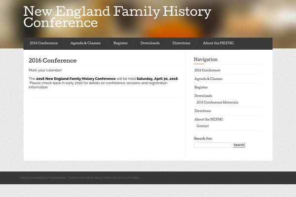 nefamilyhistory.com site used Eventbrite Event
