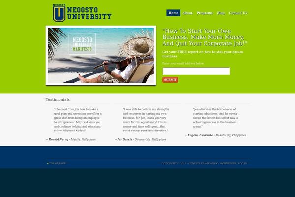 Rise theme site design template sample