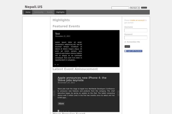 nepali.us site used Simple-wp-community-theme