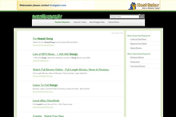 nepalisongs.tv site used Videocrafttheme