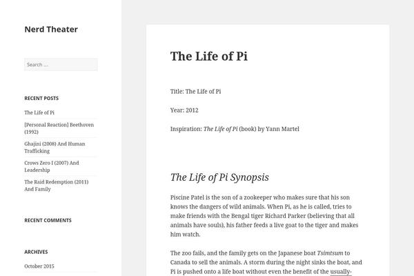 Twenty Fifteen theme site design template sample