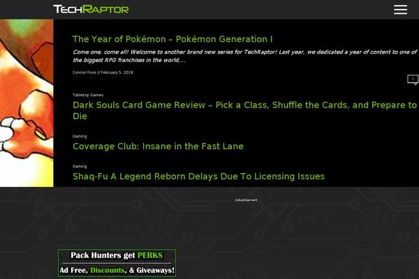 Raptor theme site design template sample