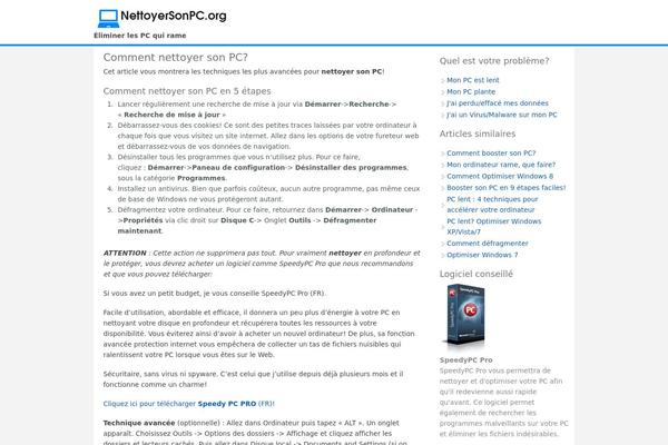 nettoyersonpc.org site used Dictum