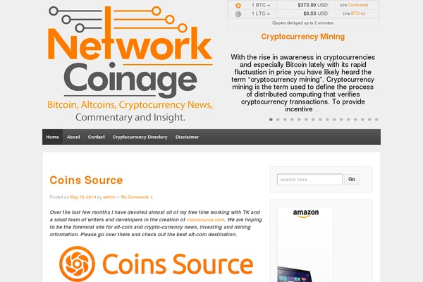 Site using Cryptocurrency Ticker plugin