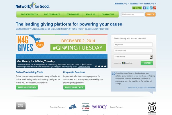 networkforgood.org site used Networkforgood