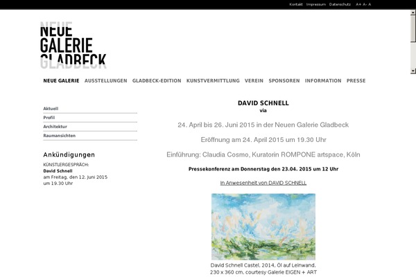 neue-galerie-gladbeck.de site used Galerie