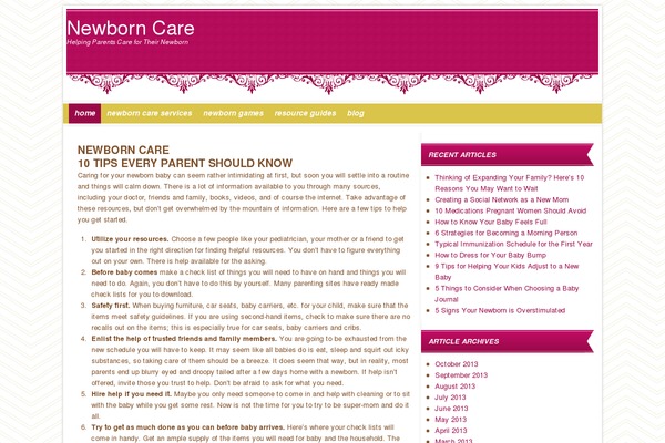newborncare.com site used Vintage