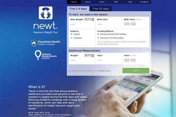 newbornweight.org site used Newt