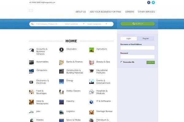 Directory theme site design template sample