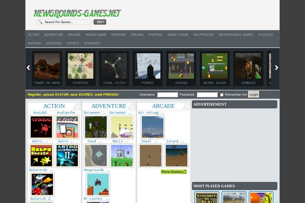 FunGames theme site design template sample