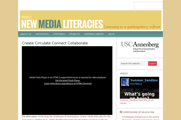 newmedialiteracies.org site used News