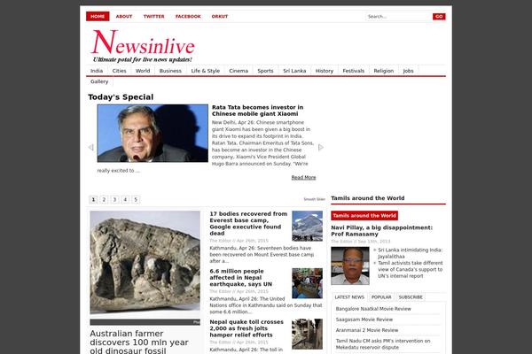 News theme site design template sample