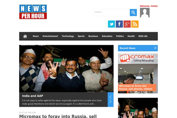 newsperhour.com site used Metro