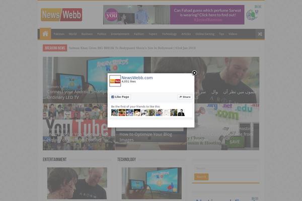 Site using Facebook Page Promoter Lightbox plugin
