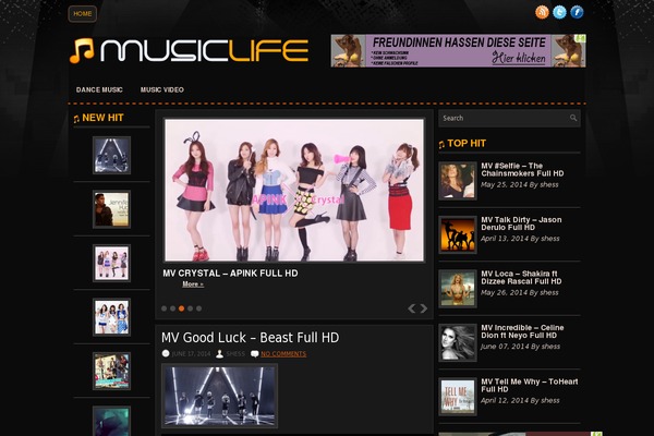 Musiclife theme site design template sample