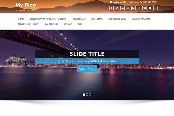 Bootstrap Canvas WP theme site design template sample