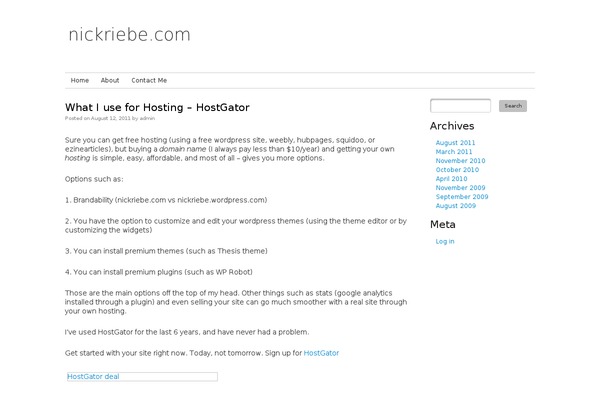 nickriebe.com site used mnmlist
