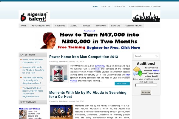 Blue News theme site design template sample