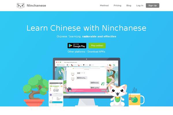 ninchanese.com site used Angle-child-theme